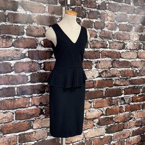 Ganni Anthropologie Dress Miss Marple Black Cocktail Party Peplum Size Medium - Picture 6 of 13
